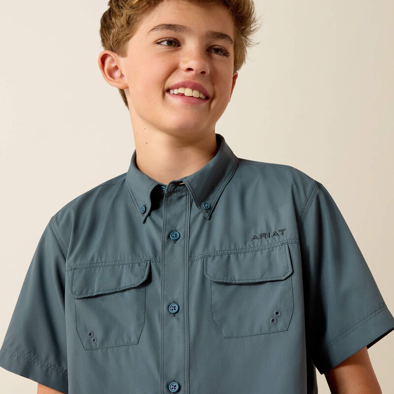 Ariat Youth Venttek Outbound SS shirt - DARK SLATE