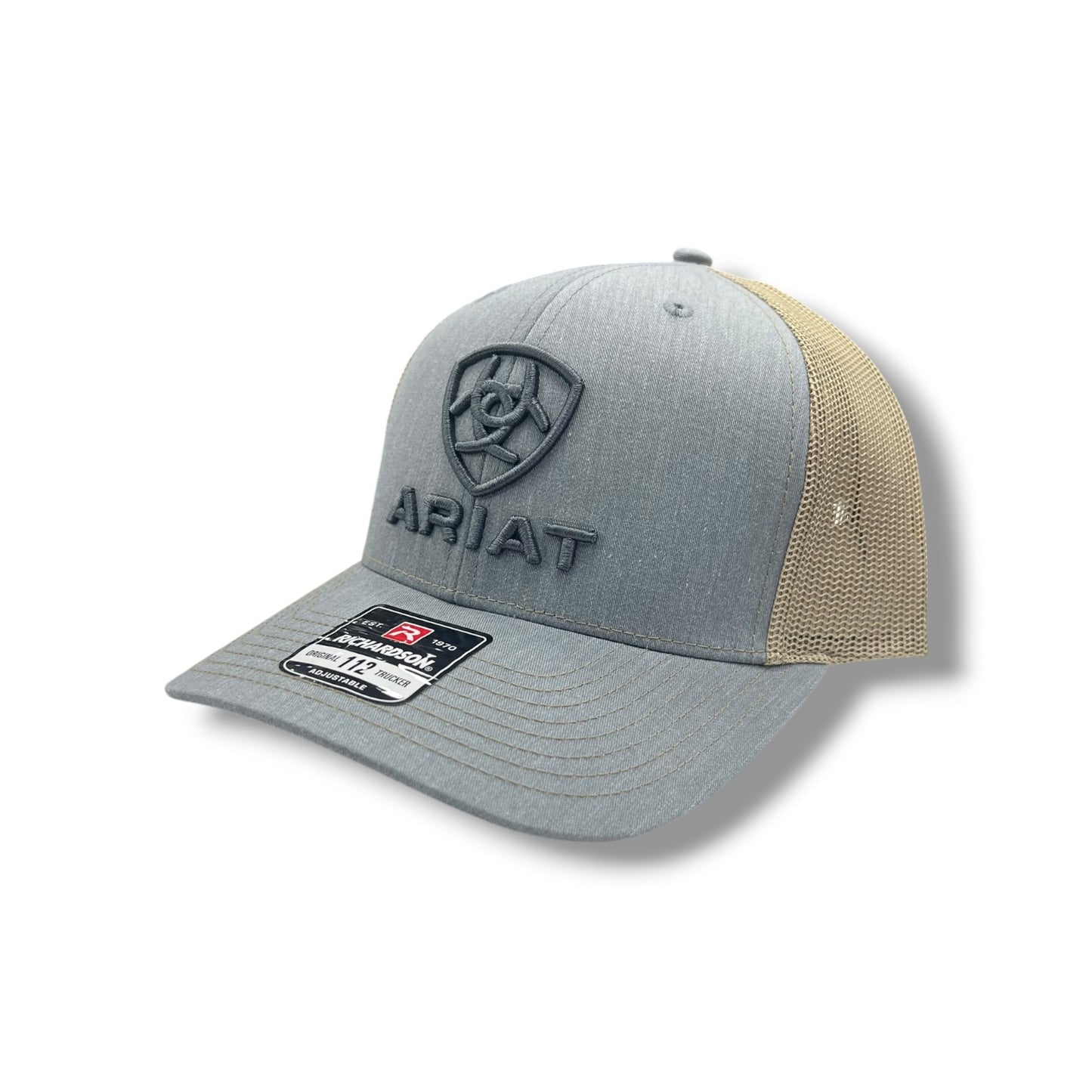 Ariat Shield/Lettering Logo Hat - Light Grey/Tan
