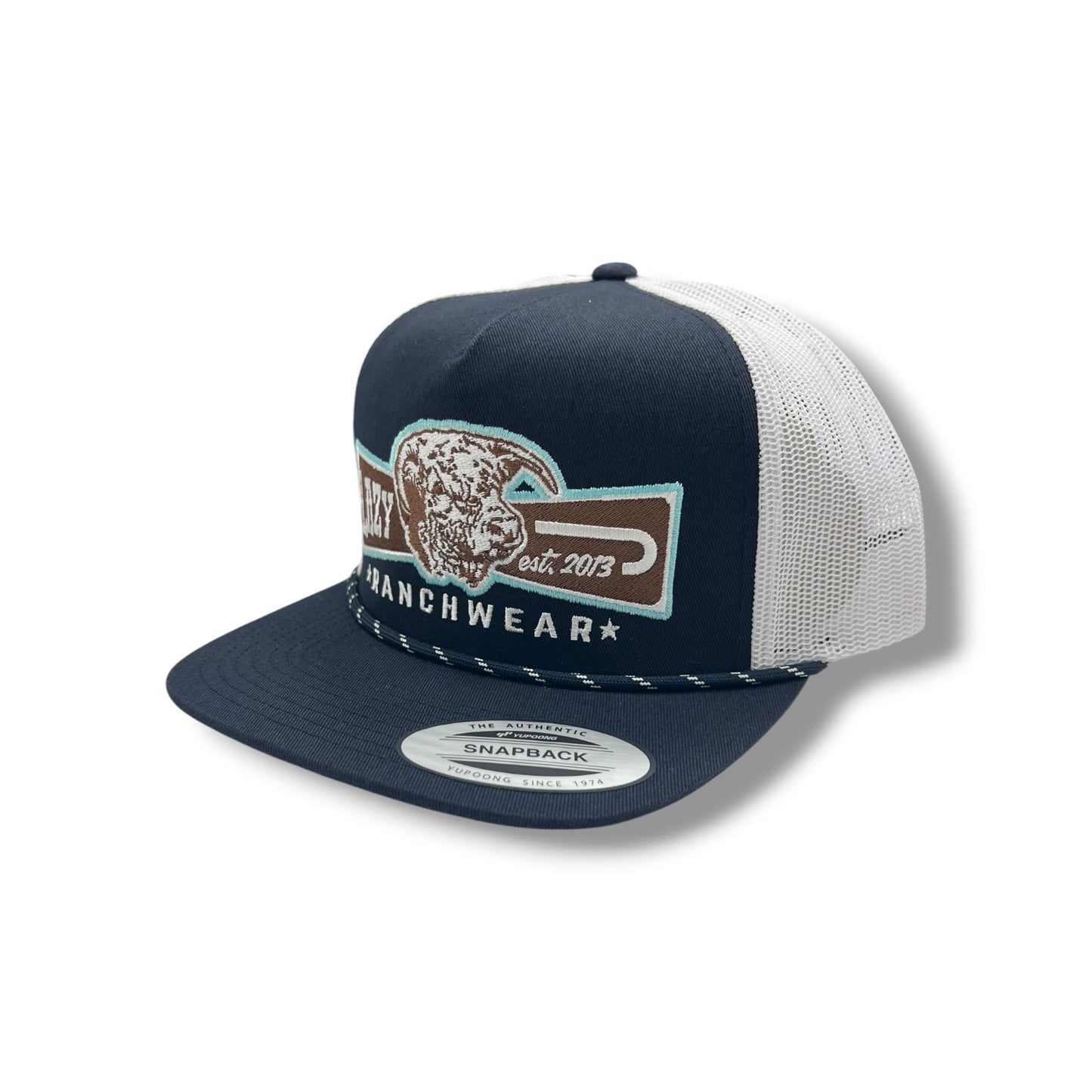 Lazy J Hat - Navy & White Diamond