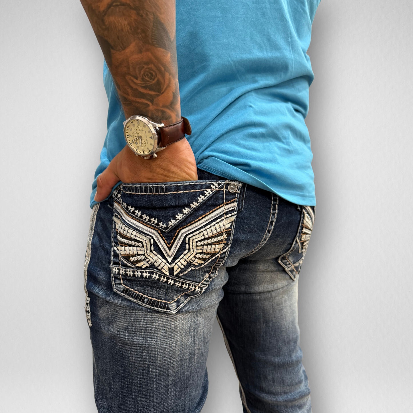 Men's De Niko Slim Straight Boot Denim (DN-027)