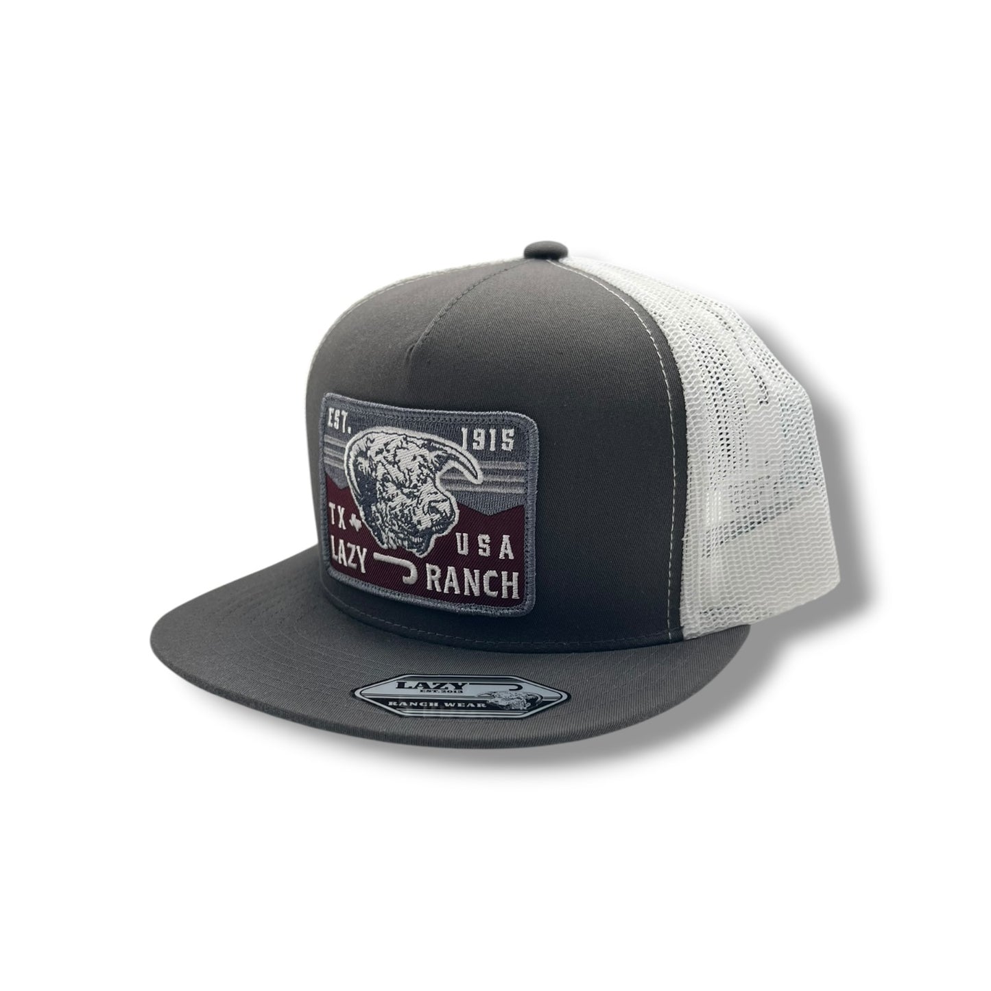 Lazy J Hat - Grey/White Red Rock