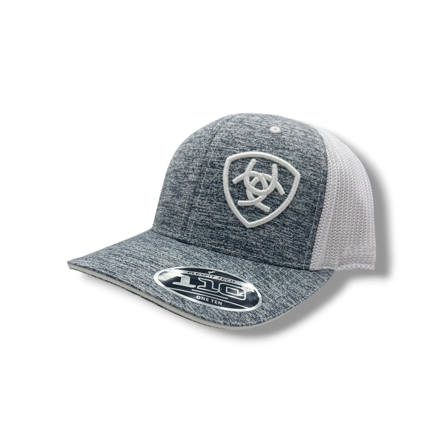 Ariat Offset Shield Logo Hat - Heather Navy/White