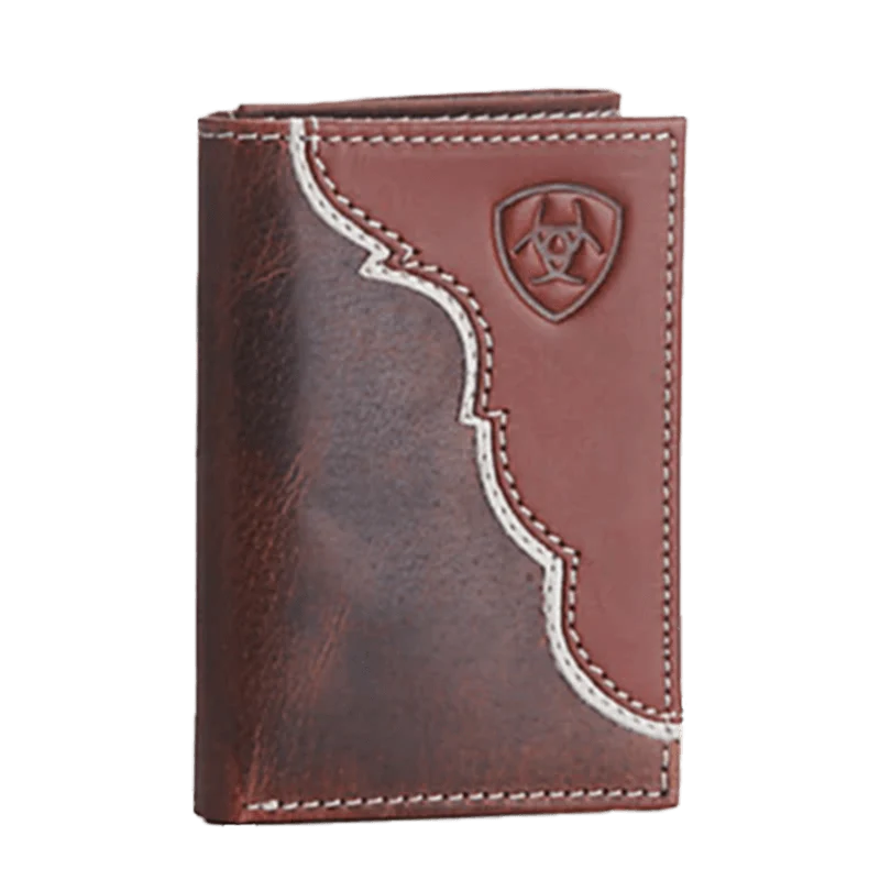 Men's Tri-Fold Wallet - Tow Tone Shield Logo