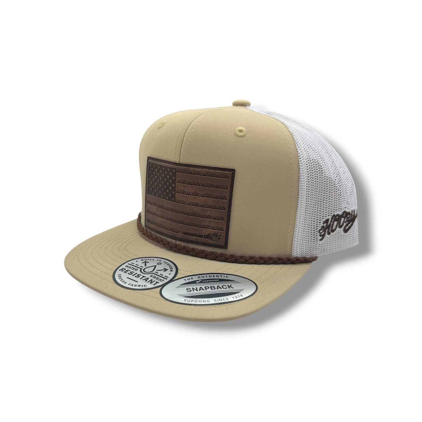 Hooey Liberty Roper Hat - Tan/White W/Leather Patch