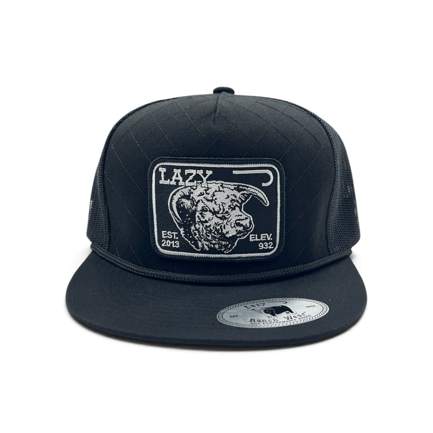 Lazy J Hat - Black Elevation Quilted