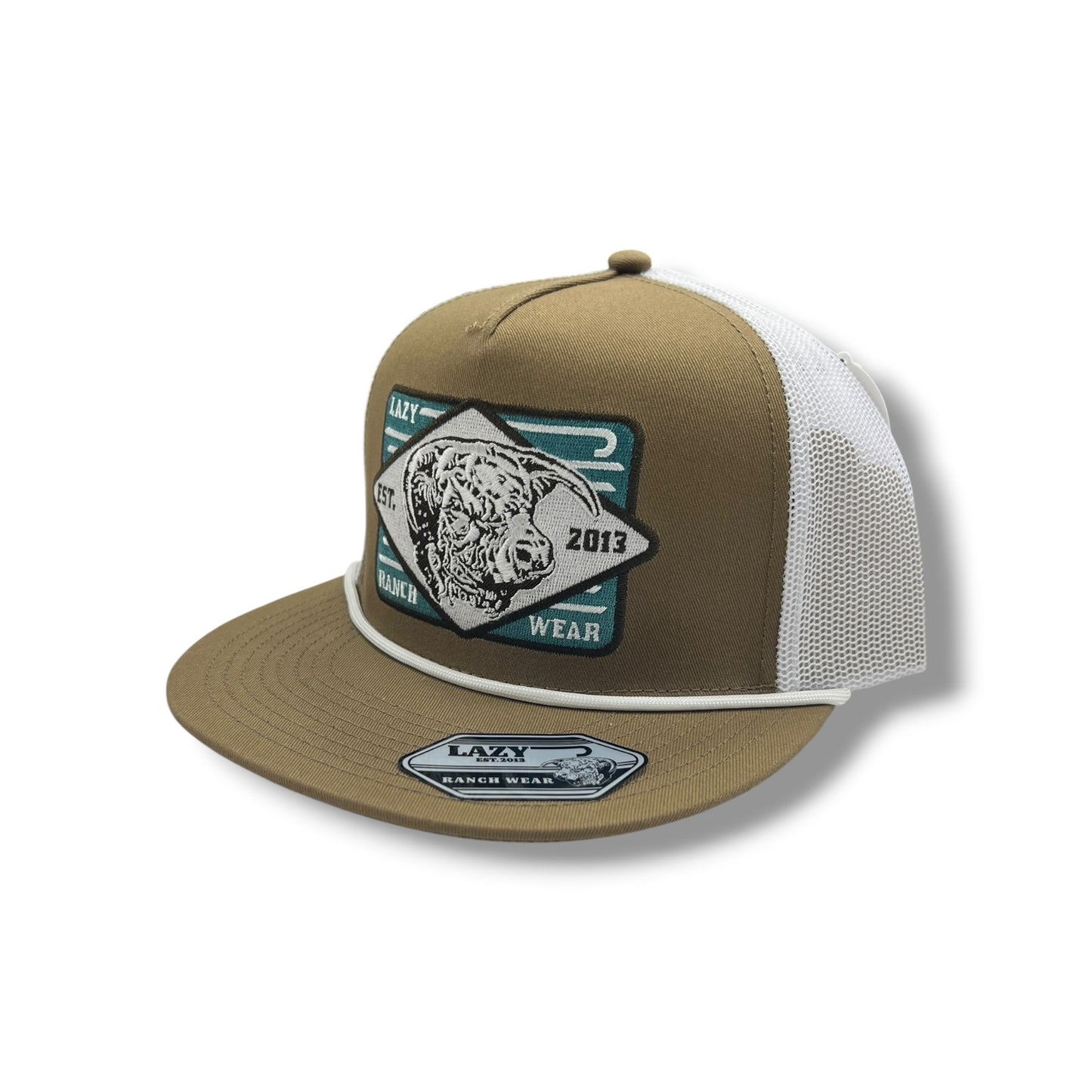 Lazy J Hat - Coyote Brown & White Iron Horn