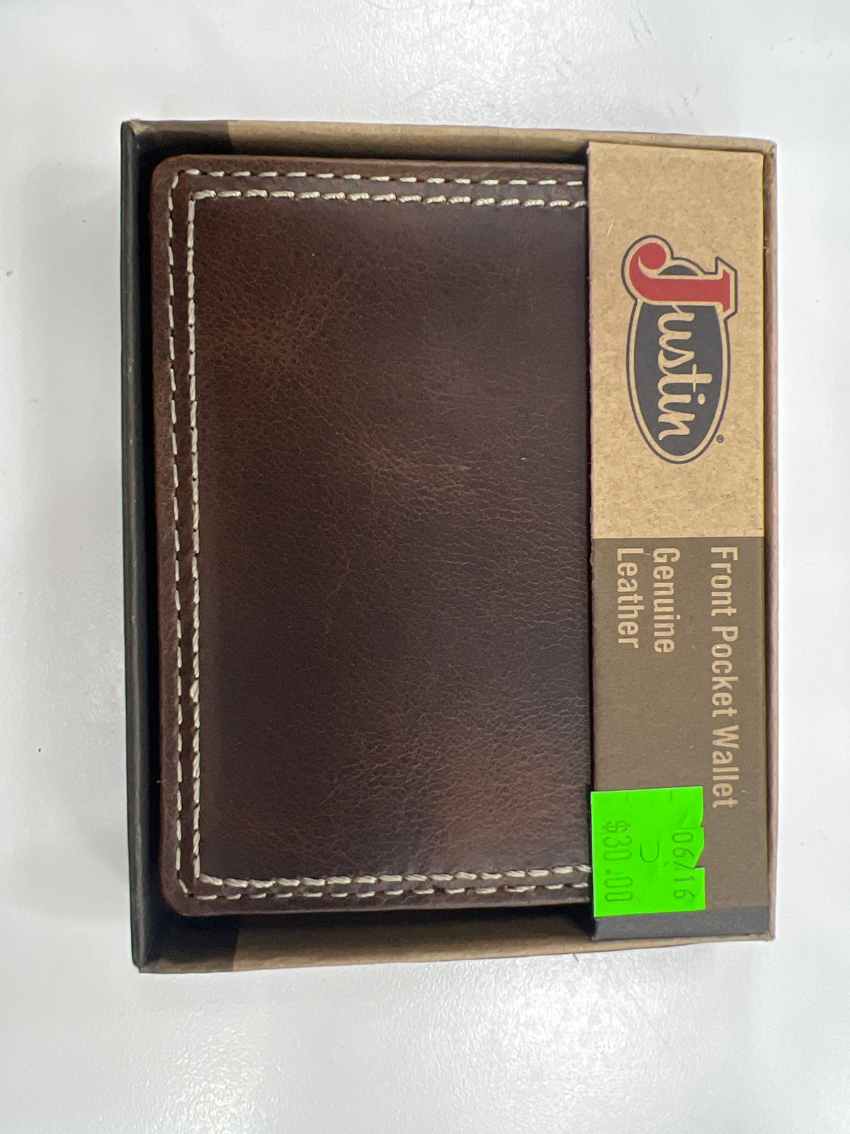 Men's JUSTIN Wallet - Front pocket brown leather