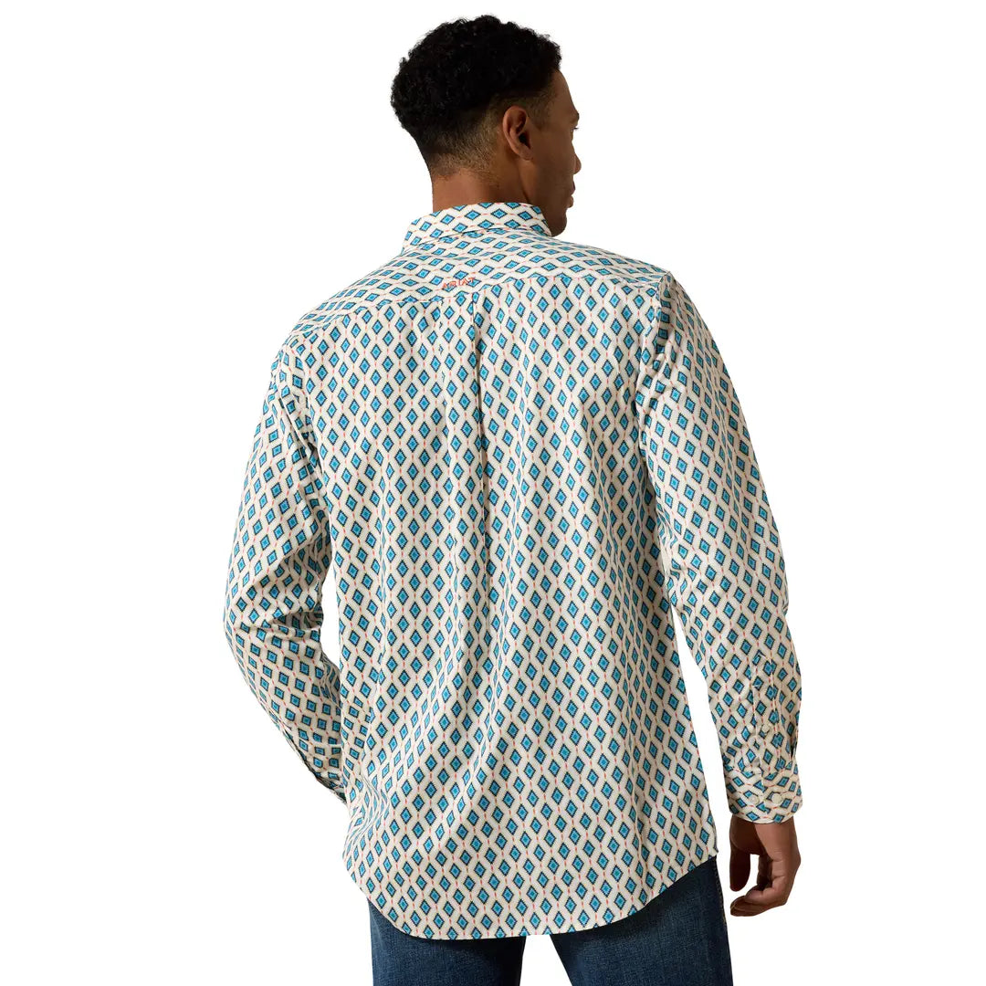 Ariat Jaziel Fitted L/S Shirt - White Southwest Diamond