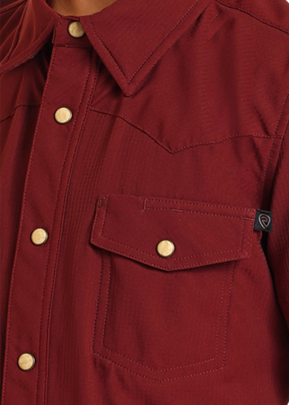Rock&Roll Denim Youth Tek Ripstop Snap - Maroon