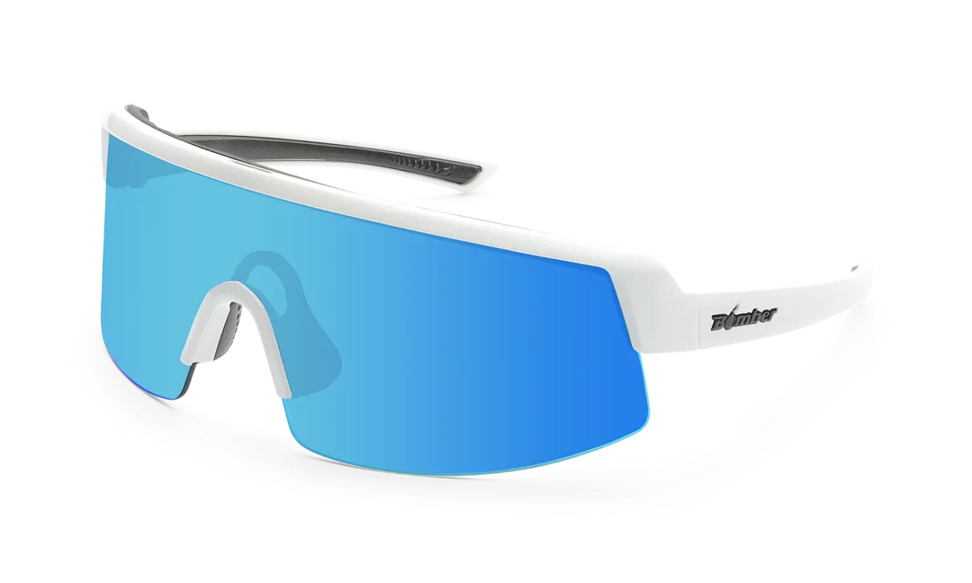 Bomber - Rippa Z87+ Polarized Glossy White/Ice Blue Mirror Sunglasses