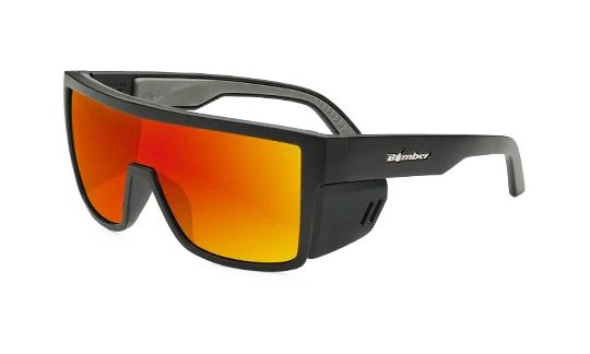 Bomber - Buzz Z87+ Polarized Matte Black / Fire Red Mirror Sunglasses
