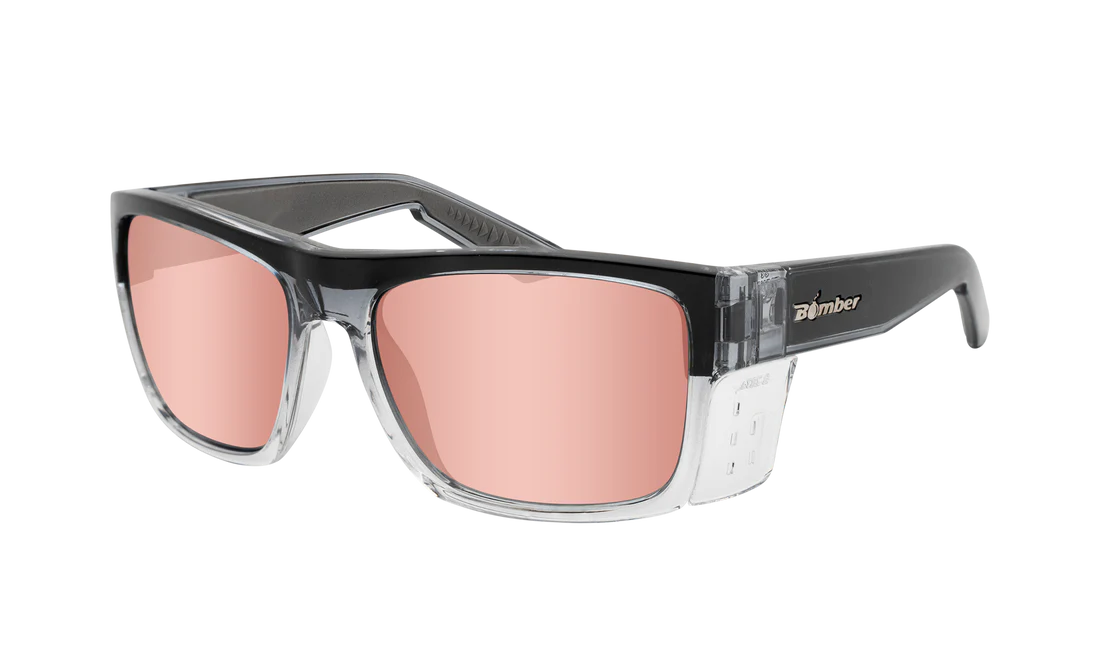 Bomber - Clutch Z87+ Polarized 2 Tone Frame / Rose Pink Mirror Sunglasses
