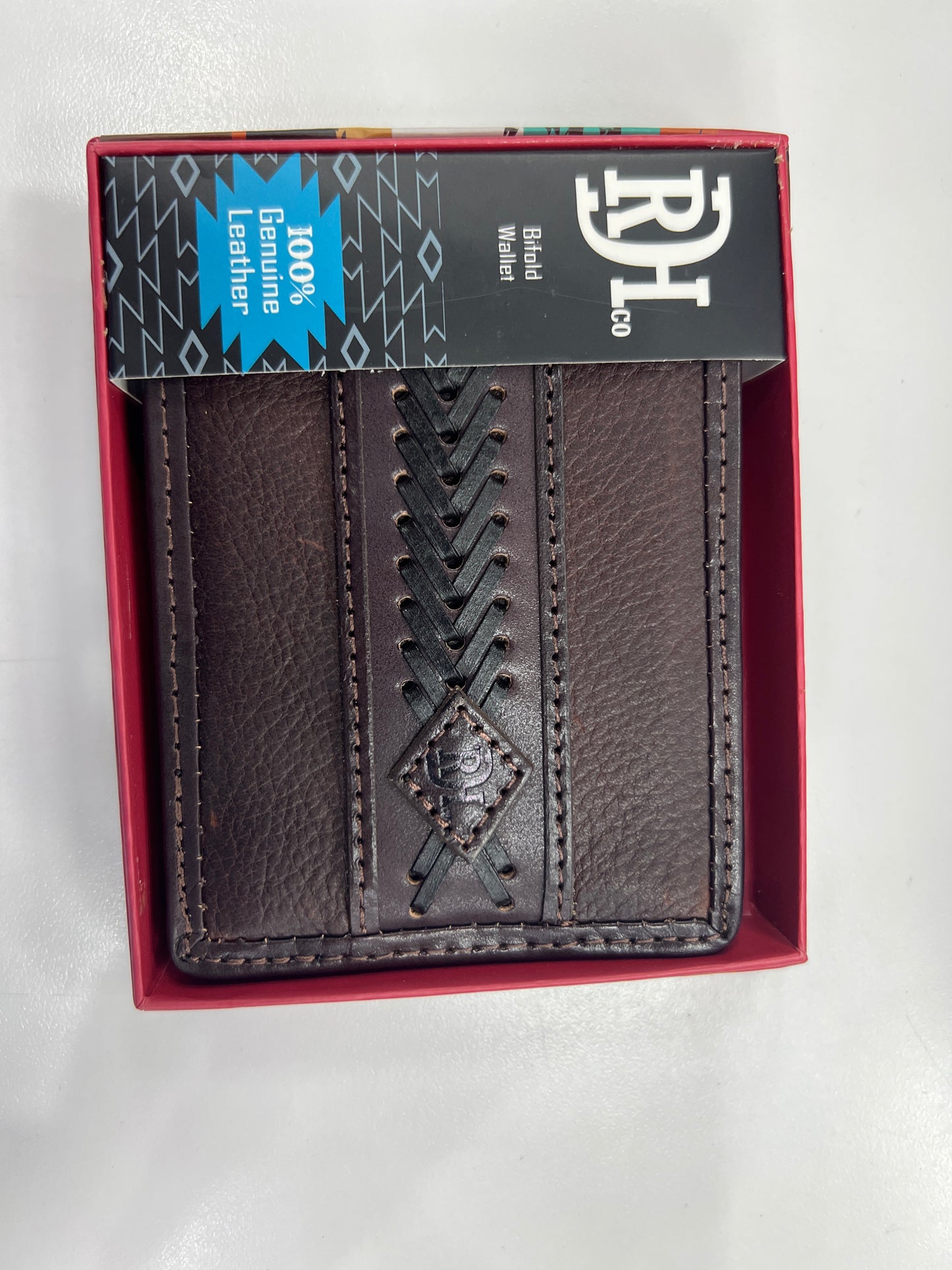 Men's RED DIRT HAT BIFOLD Wallet - Brown stitched 