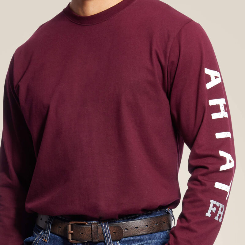 Ariat FR Roughneck Skull Logo Long Sleeve Shirt - Maroon