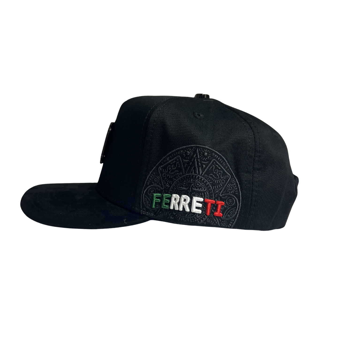 Ferreti Hats - Black Mexico Flag Plate