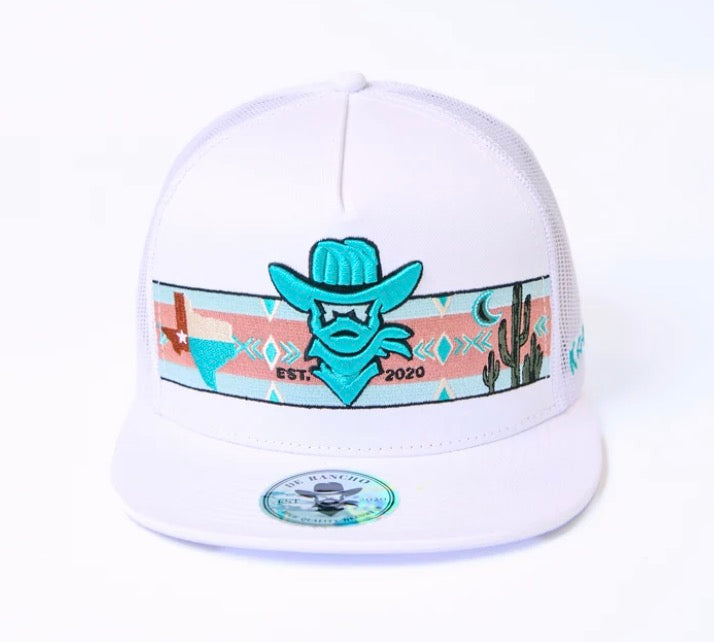 De Rancho Hat - Aztec band White