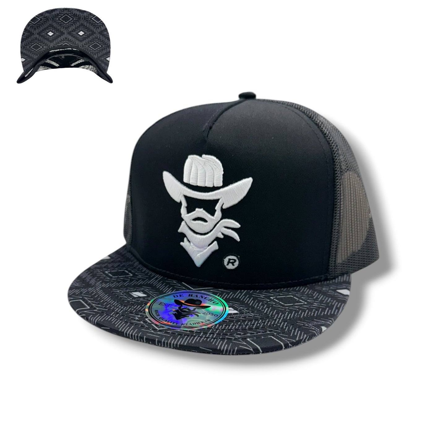 De Rancho Hat - Black/White Aztec Print