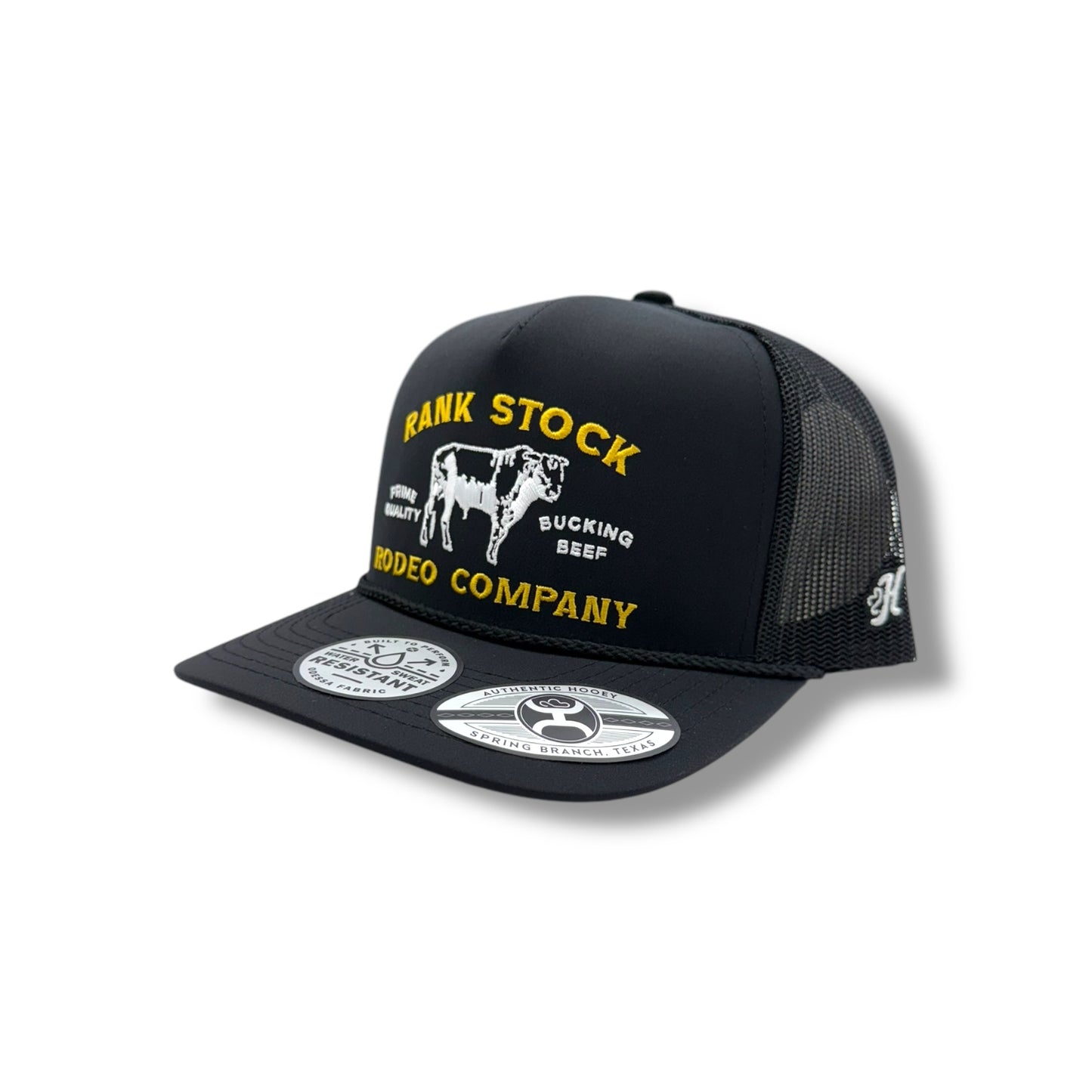 Hooey Rank Stock Rope Hat - Black/Gold