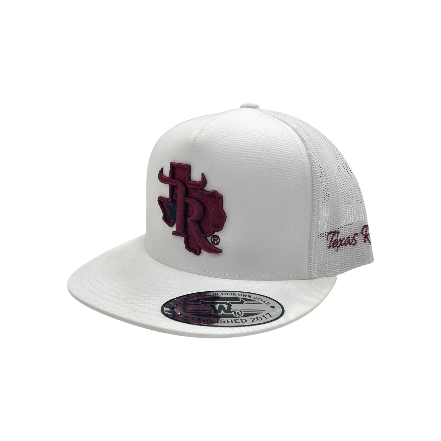 Texas Ranch Hat - Wine White/White