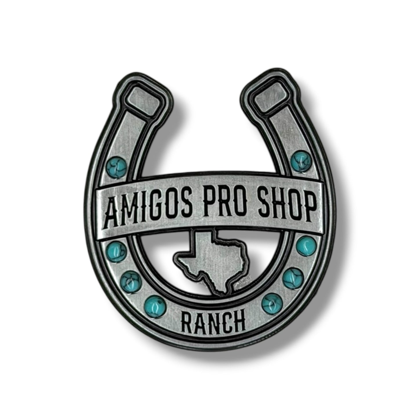 APS Horseshoe Hat Pin - Antique Silver/Turquoise
