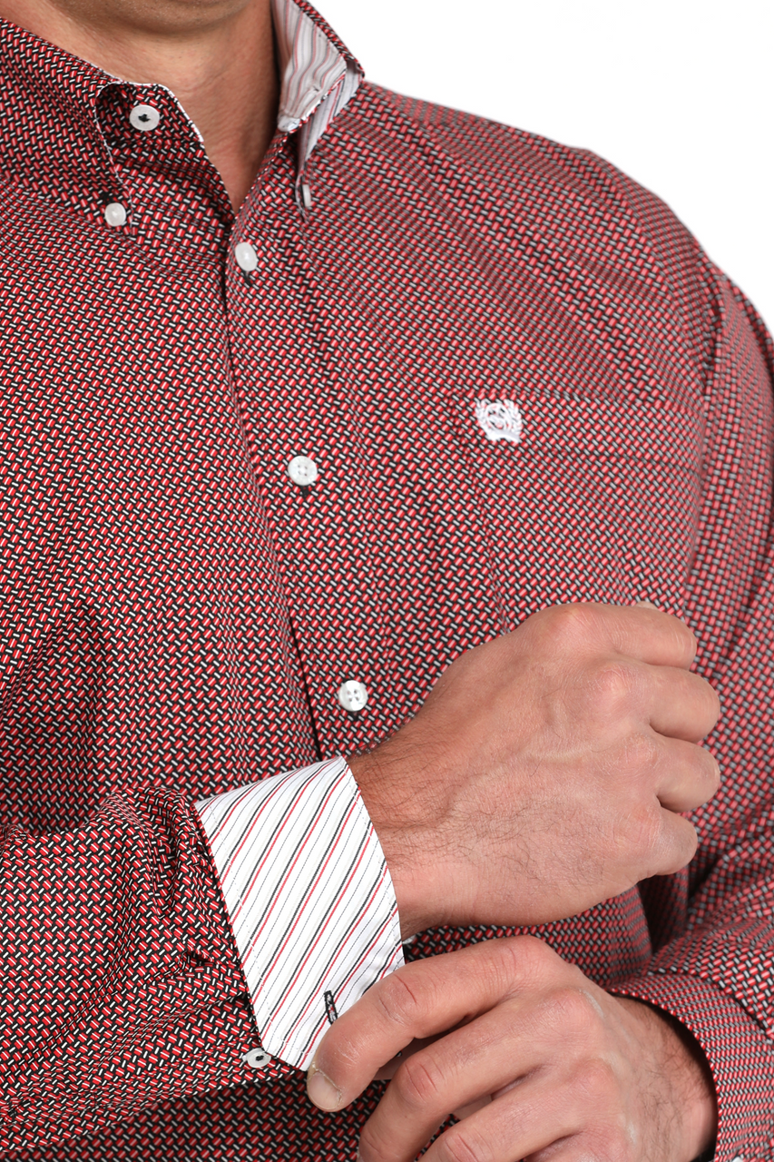 Cinch Men’s L/S Print 5992 - Red
