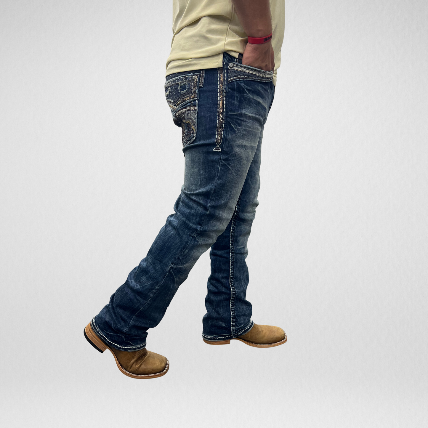 Men's Rock in L.A. Slim Straight Boot Denim (R-374)