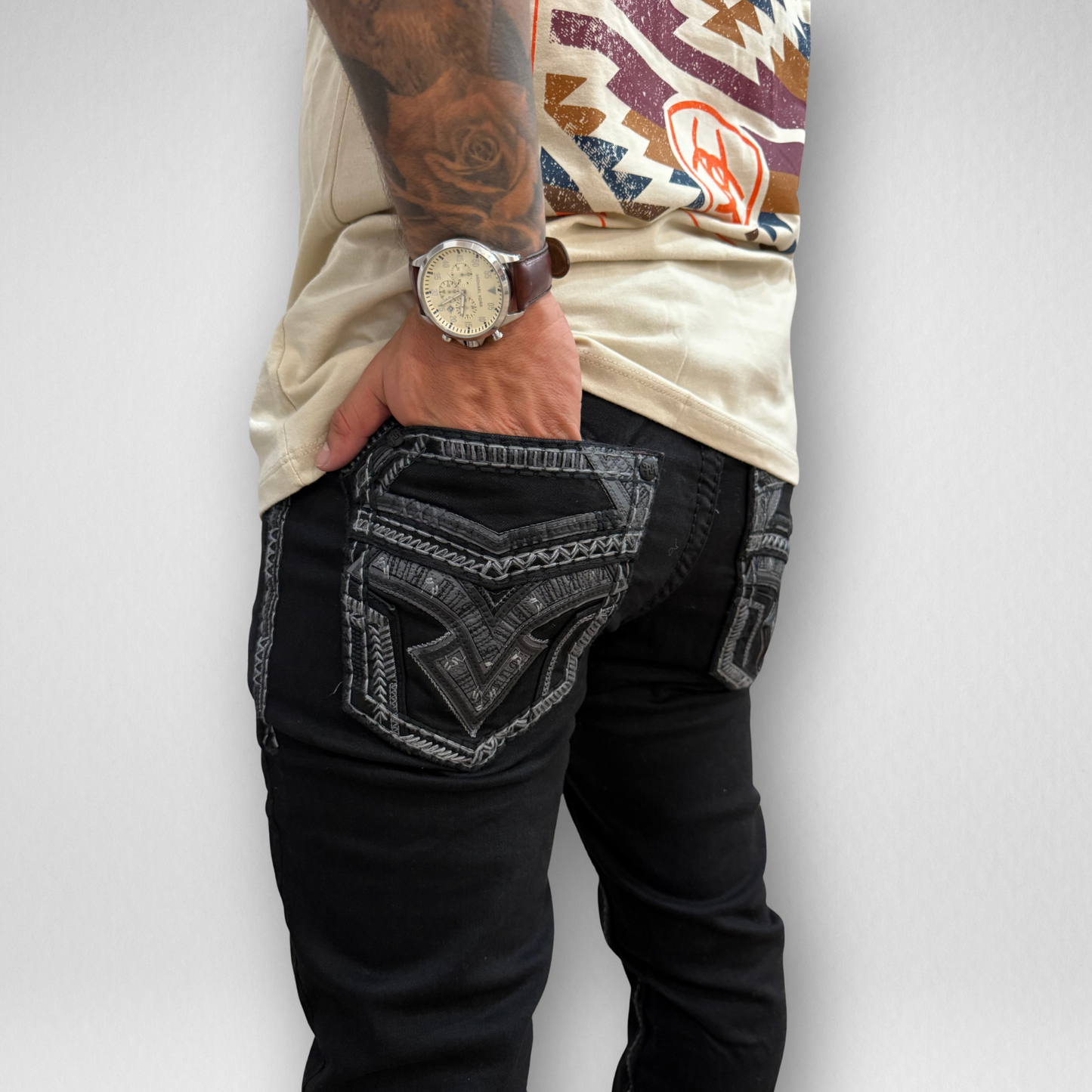 Men's Rock in L.A. Slim Straight Boot Denim (R-385)