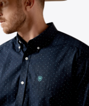Ariat WF Wadell S/S Shirt - BLACK MINI LEAF PRINT