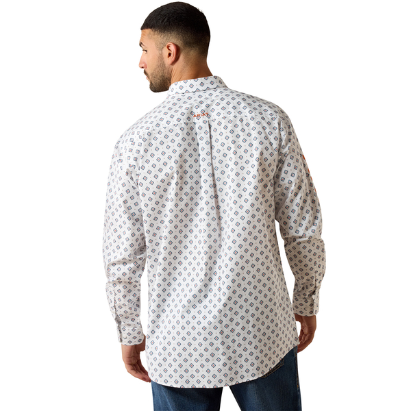 Ariat Team Jericho L/S Shirt - White/Orange