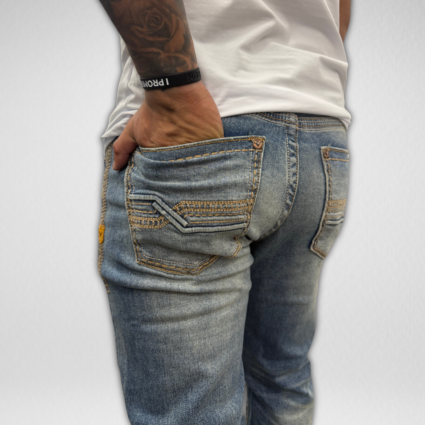 Men's Western Blue Classic Modern Boot Denim (W-463)