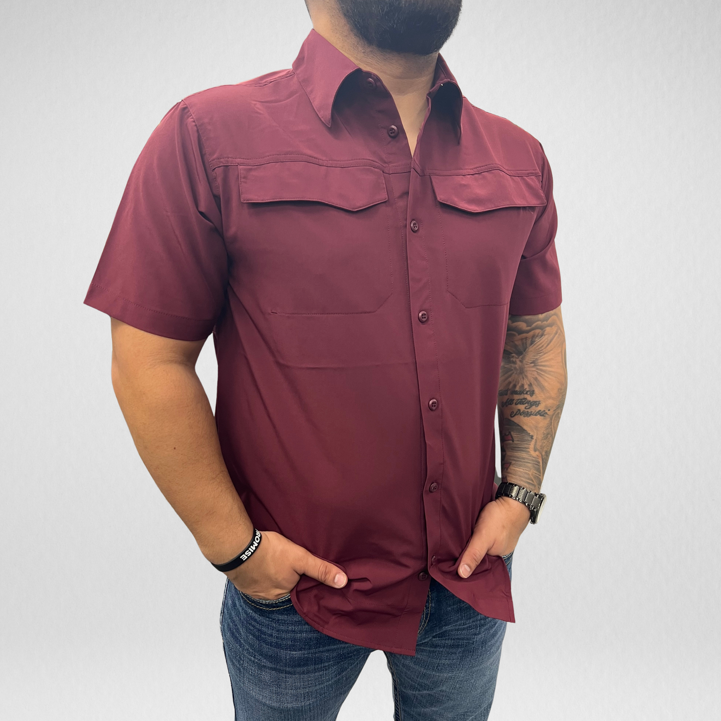 Men's APS Tek S/S Shirt - Burgundy