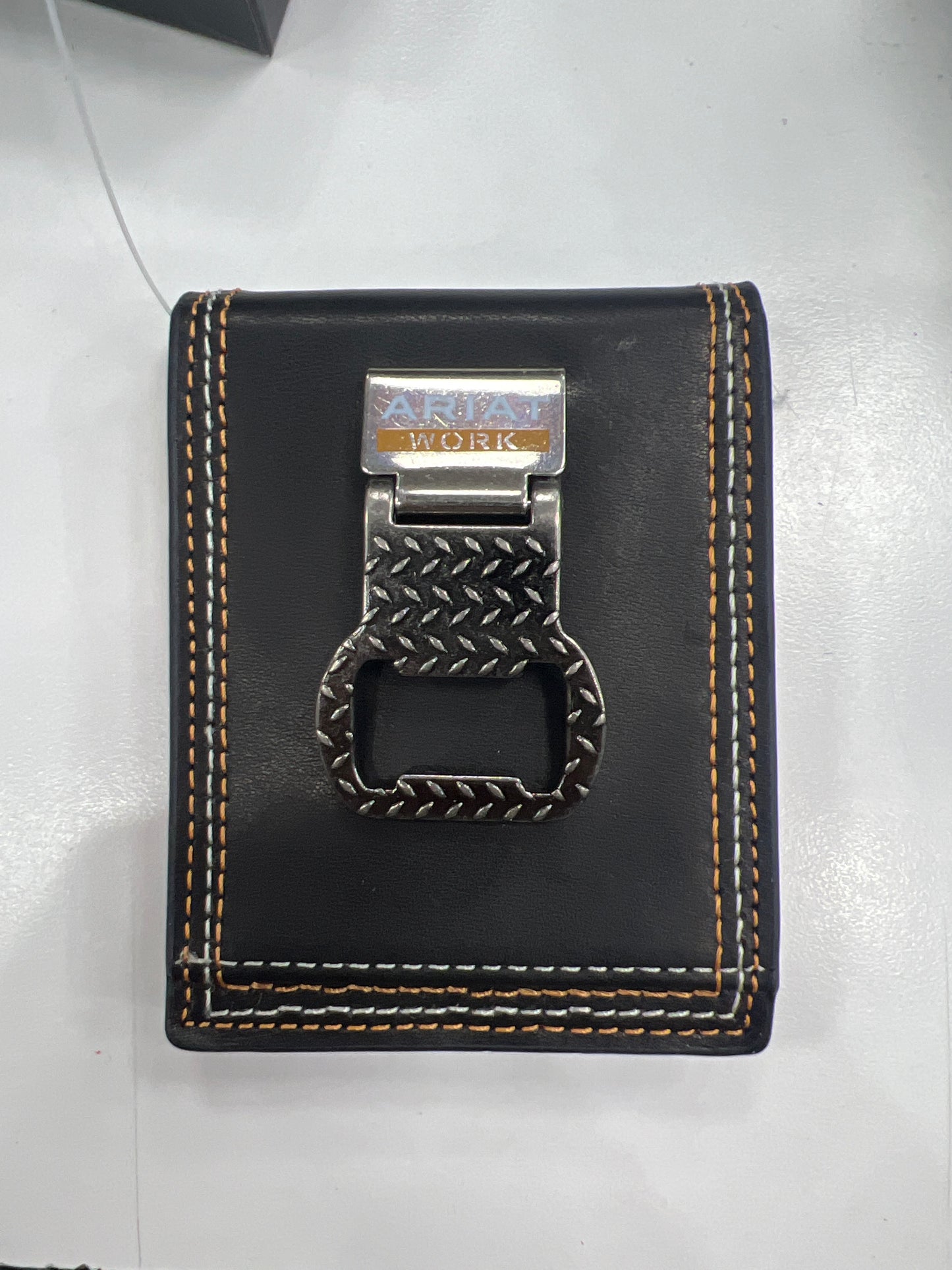 Men's Ariat Work MONEY CLIP BOTTLE OPENER Wallet - GRAIN Leather