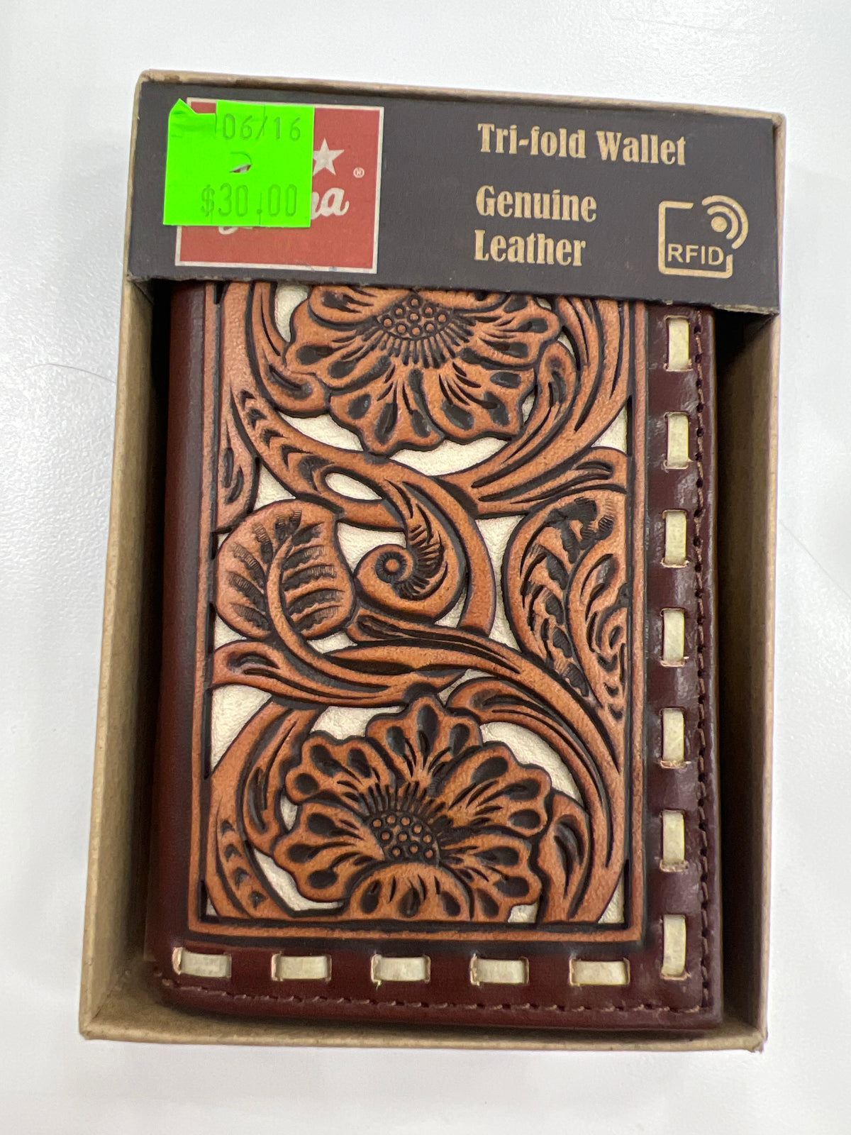 Men's JUSTIN  Wallet  - Trifold brown leather
