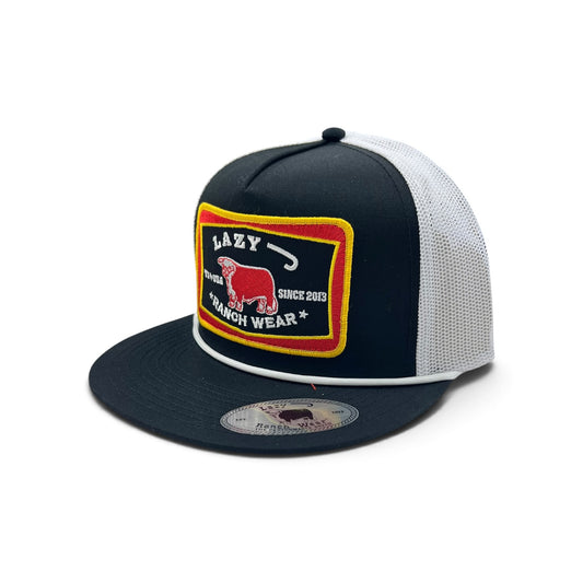 Lazy J Hat - Black/White Feed Wagon