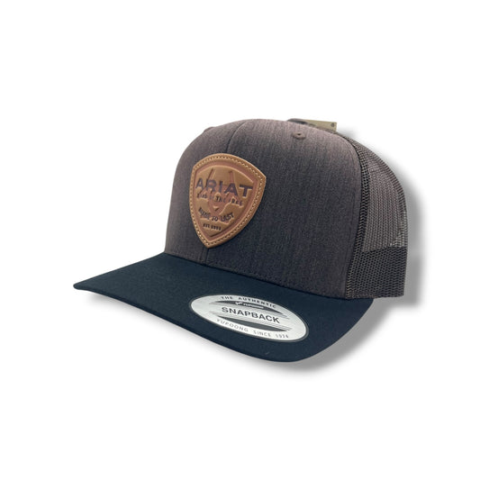 Ariat Leather Shield Land of the Free Patch Hat - Brown