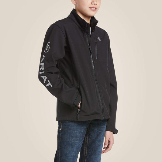 Youth Ariat Logo 2.0 Softshell Jacket - Black/Silver