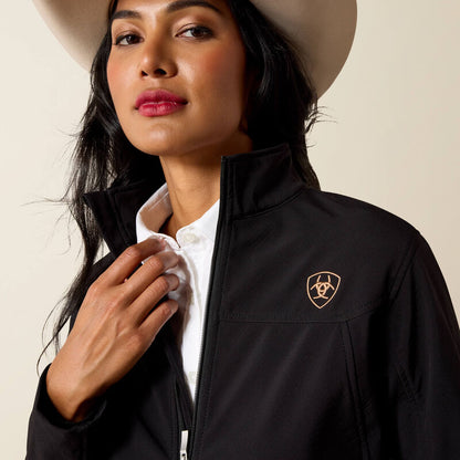 Women’s Ariat New Team Logo Softshell Jacket - Black/Leopard