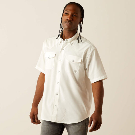 Ariat Men’s FITTED Western Venttek Snap Shirt - White