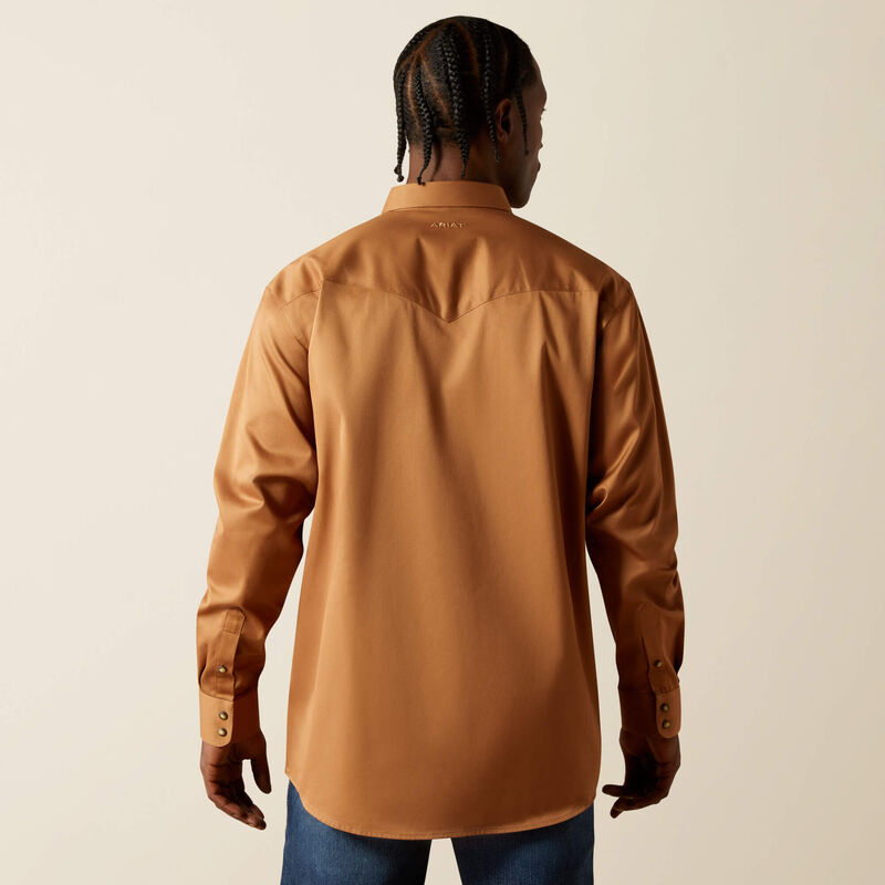 Ariat Solid Twill Snap Shirt - Tan