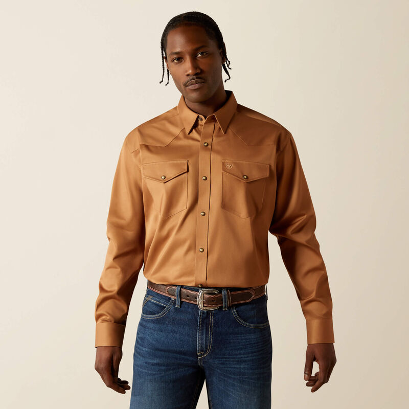 Ariat Solid Twill Snap Shirt - Tan