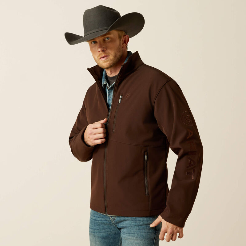 Men's Ariat Logo Softshell Concealed Carry Jacket - Brown