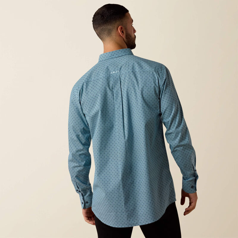 Ariat Team Jansen Fitted L/S Shirt - Navy/Light Blue