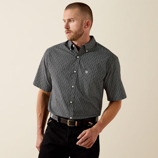 Ariat Men’s Tru S/S Shirt - Black Tossed Vines