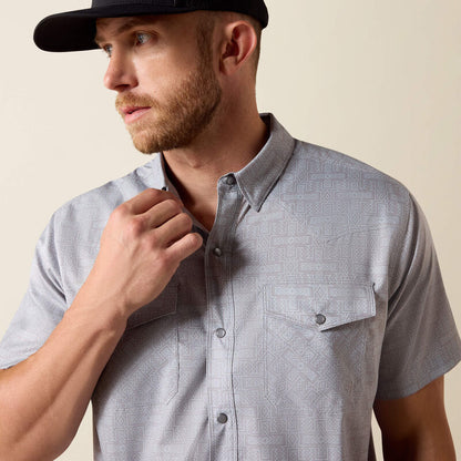 Ariat Men’s FITTED Western Venttek Snap Shirt - Sky Rocket