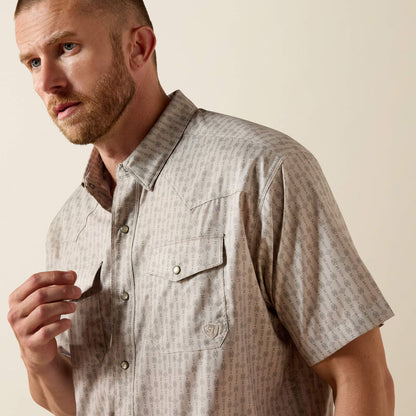 Ariat Men’s Printed Western Venttek Snap Shirt - Island Fossil