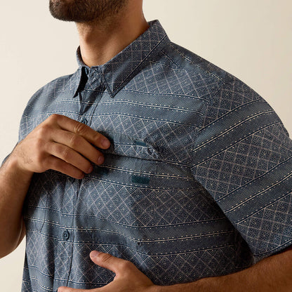Ariat Men’s Printed VentTEK Outbound FTD Shirt - Dark Denim