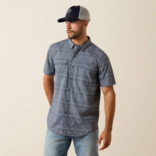 Ariat Men’s Printed VentTEK Outbound FTD Shirt - Dark Denim