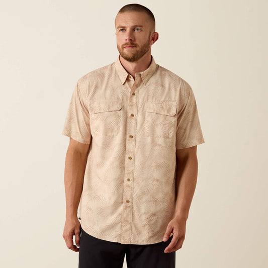 Ariat Men’s Printed VentTEK Outbound Shirt - Creme Brulee Cream