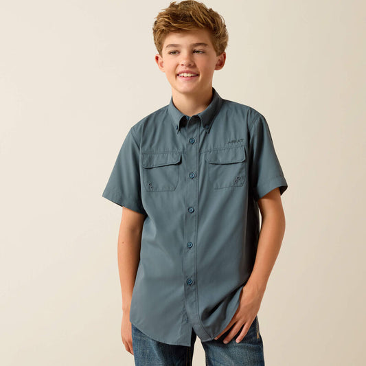 Ariat Youth Venttek Outbound SS shirt - DARK SLATE