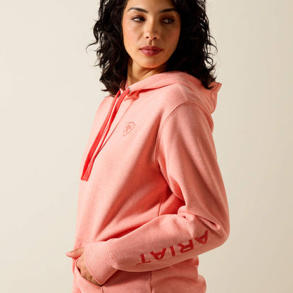 Women's Ariat Logo 2.0 Hoodie - Peach Amber Heather